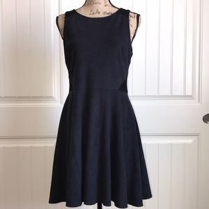 CeCe faux suede fit and flair dress